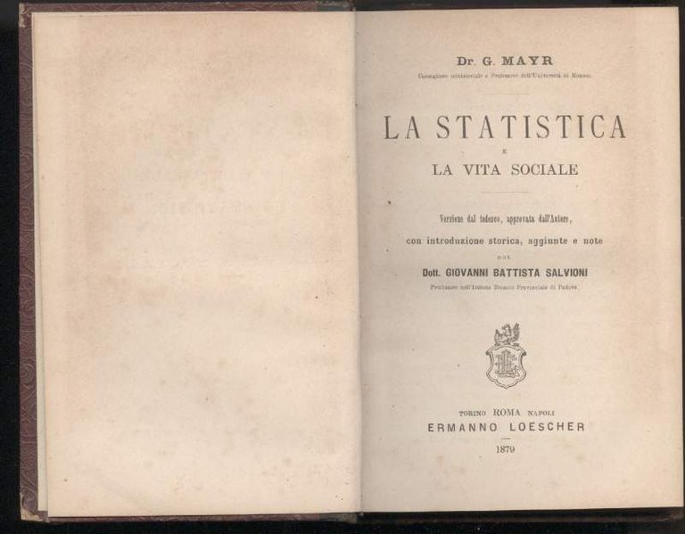 LA STATISTICA E LA VITA SOCIALE (1879)