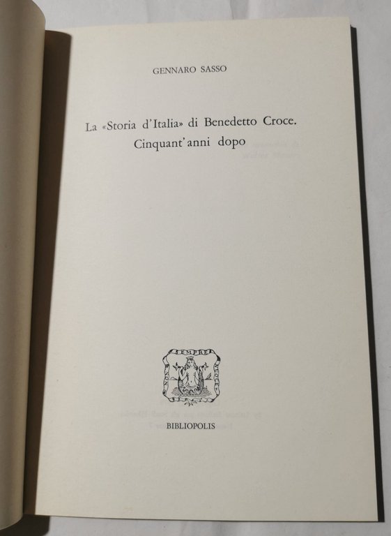 La " Storia d'Italia " di Benedetto Croce. Cinquant'anni dopo