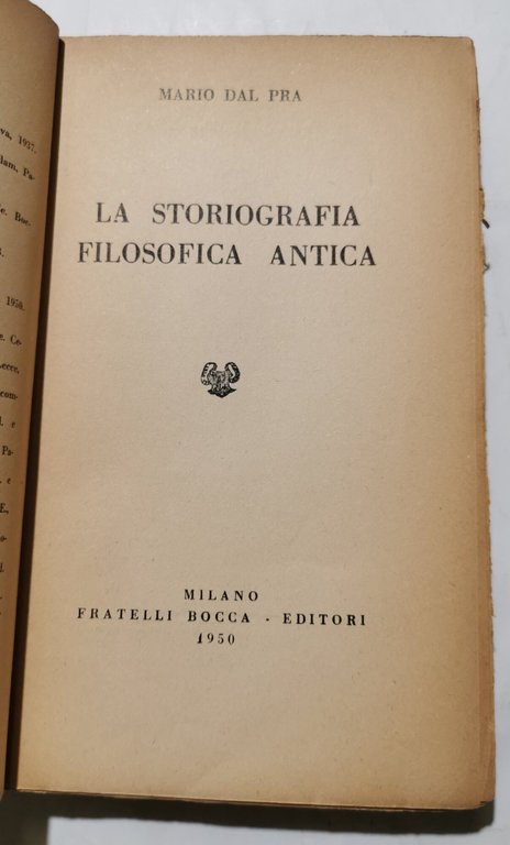 La storiografia filosofica antica