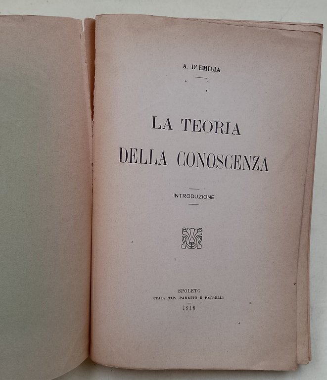 La teoria della conoscenza-introduzione