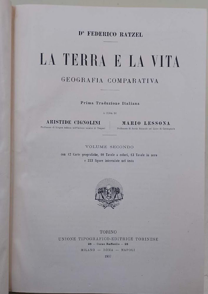 LA TERRA E LA VITA-GEOGRAFIA COMPARATIVA-VOL. II( 1907)