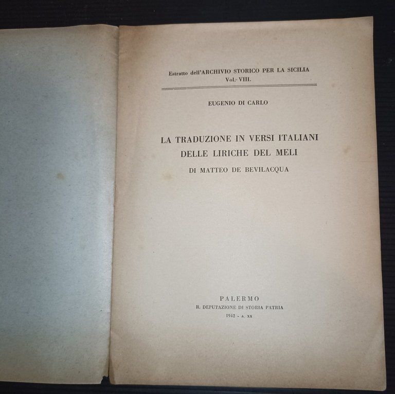 La traduzione in versi italiani delle liriche del Meli di …