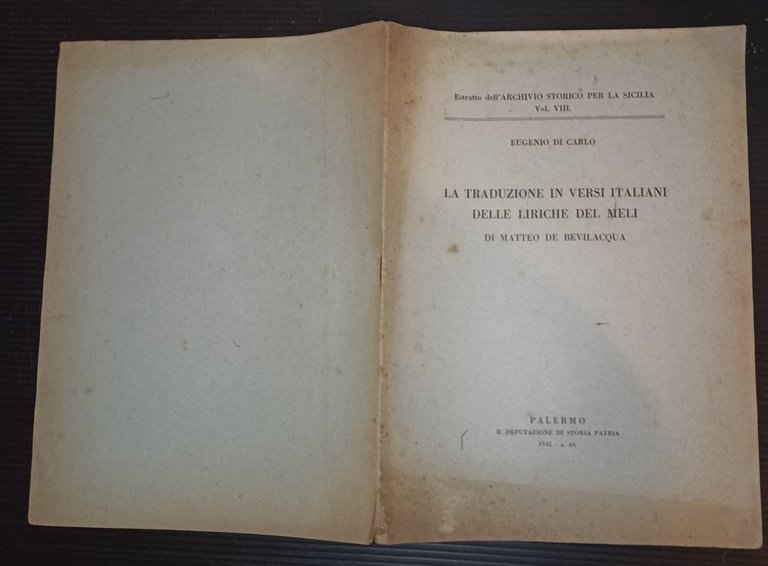 La traduzione in versi italiani delle liriche del Meli di …
