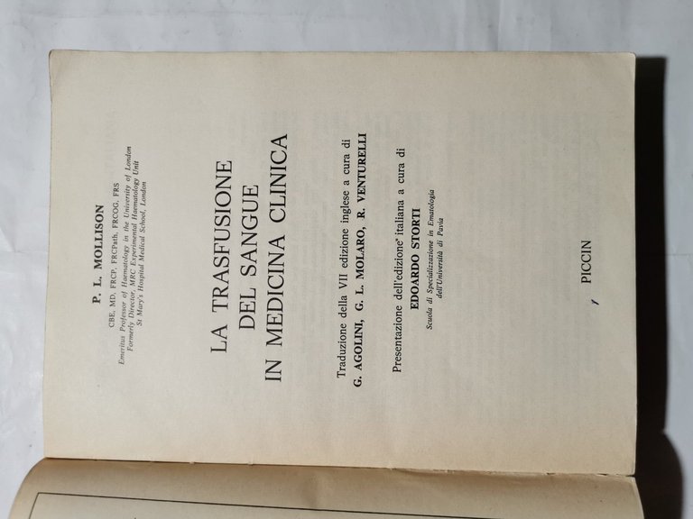 La trasfusione del sangue in medicina clinica