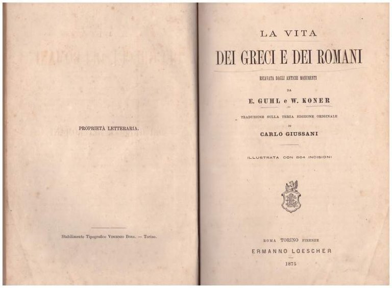 LA VITA DEI GRECI E DEI ROMANI (1875)