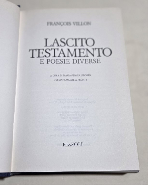 Lascito testamento e poesie diverse | Immagine Gallery 2