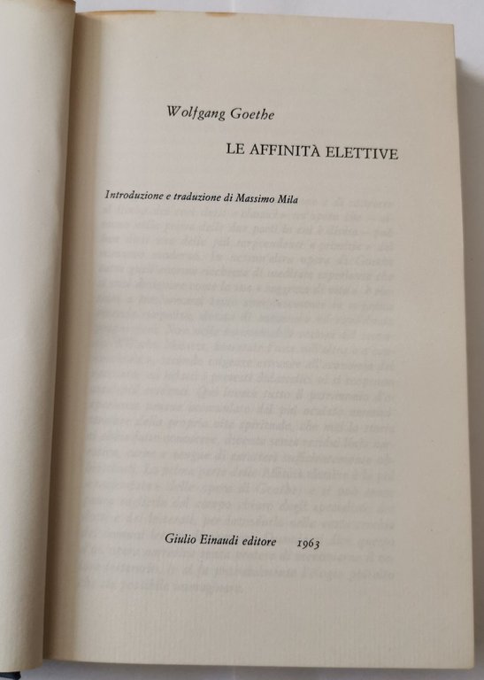 Le affinita' elettive