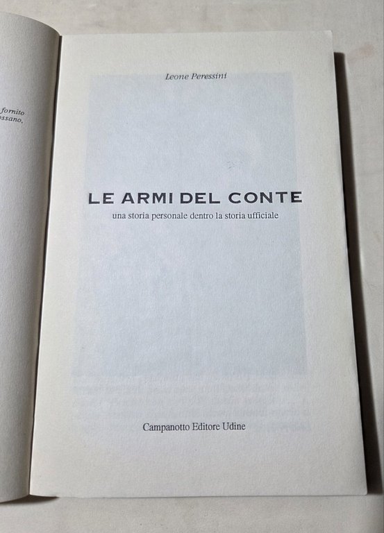 Le armi del conte - Una storia personale dentro la …