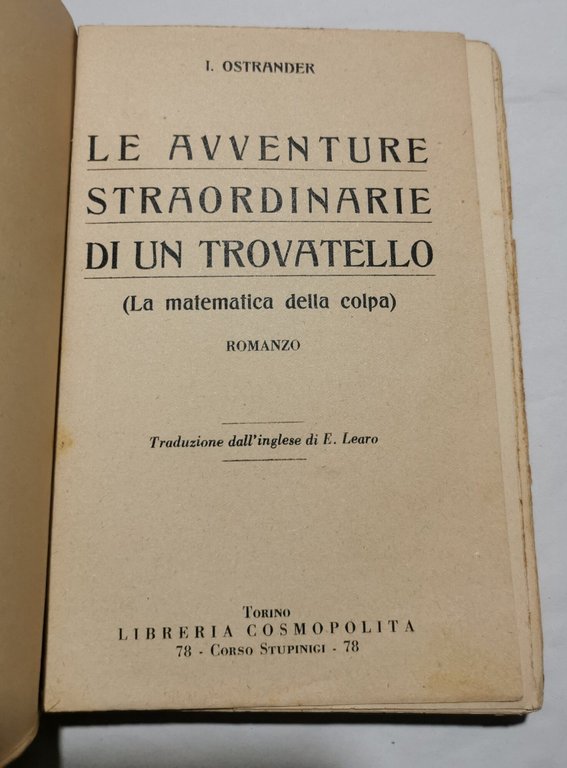 Le avventure straordinarie di un trovatello ( La matematica della …