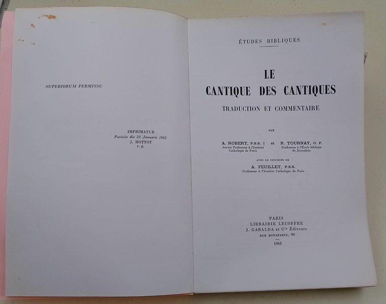 Le Cantique des Cantiques- traduction et commentaire