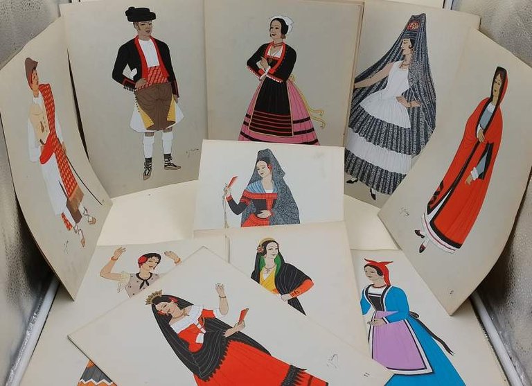 LE COSTUME EN ESPAGNE ET AU PORTUGAL-QUARANTE-HUIT PLANCHES EN COULEURS