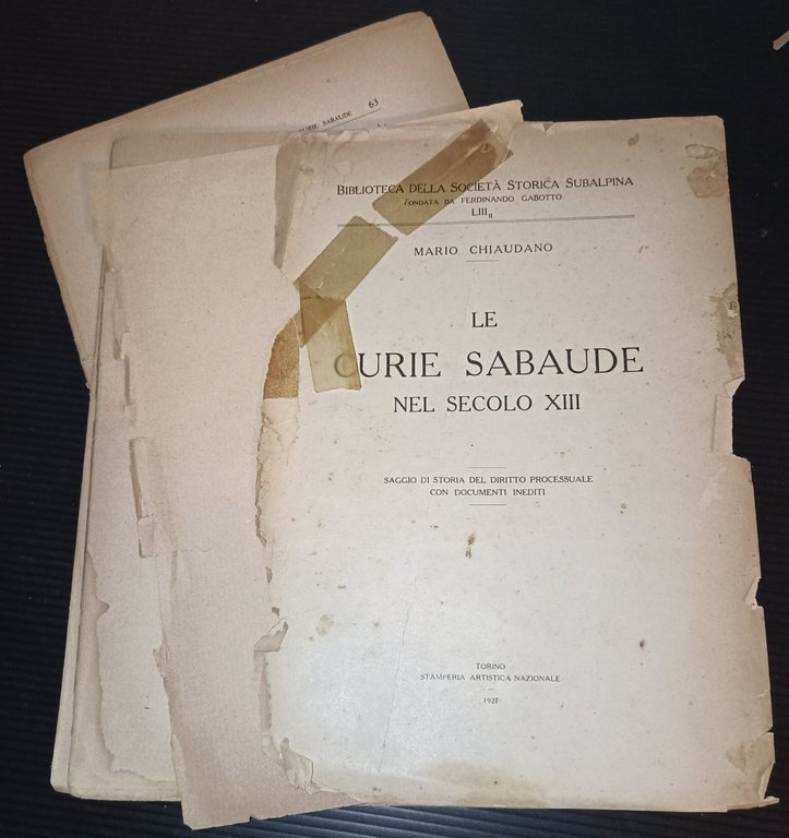 Le curie sabaude nel secolo XIII-saggio di storia del diritto …