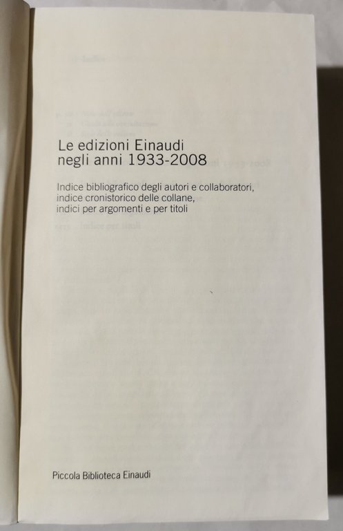 Le edizioni Einaudi negli anni 1933 - 2008