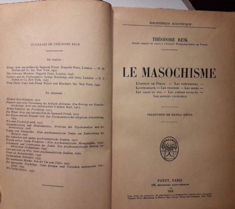LE MASOCHISME (1953)
