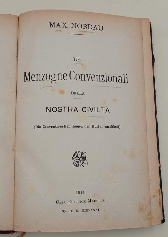 LE MENZOGNE CONVENZIONALI DELLA NOSTRA CIVILTA'(1914)