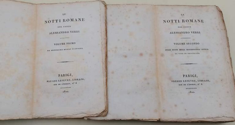 LE NOTTI ROMANE DEL CONTE ALESSANDRO VERRI-2 tomi(1820)