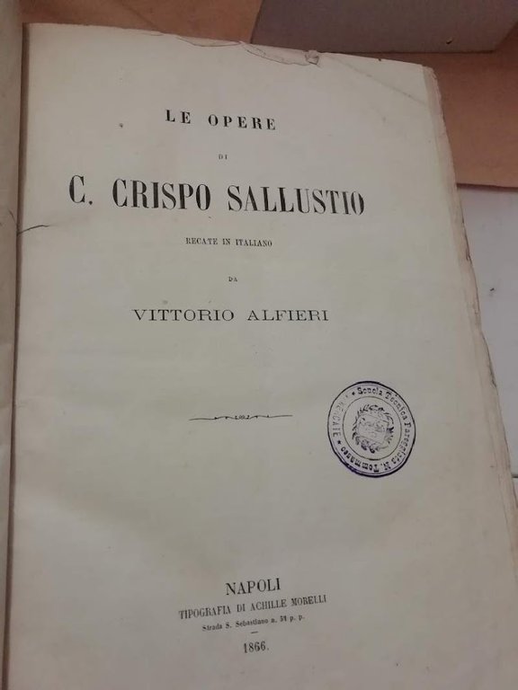 LE OPERE DI C.CRISPO SALLUSTIO RECATE IN ITALIANI DA VITTORIO …