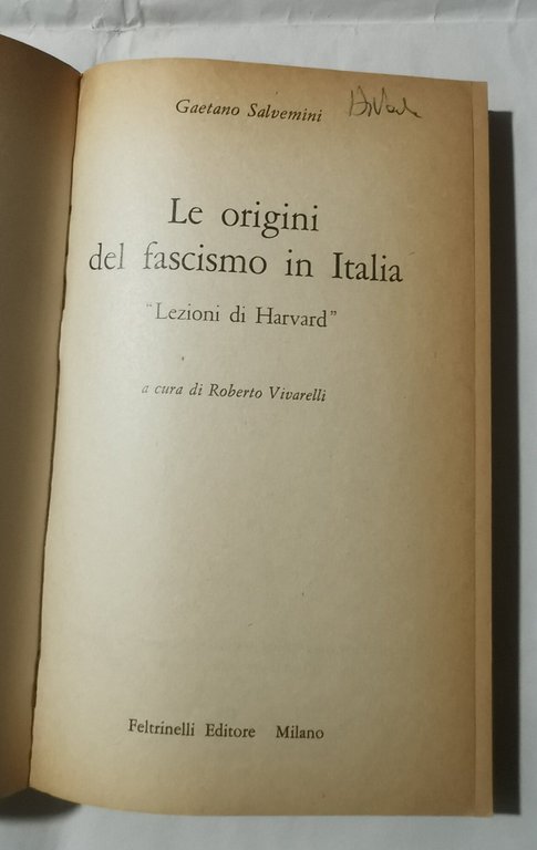 Le origini del fascismo in Italia - Lezioni di Harvard