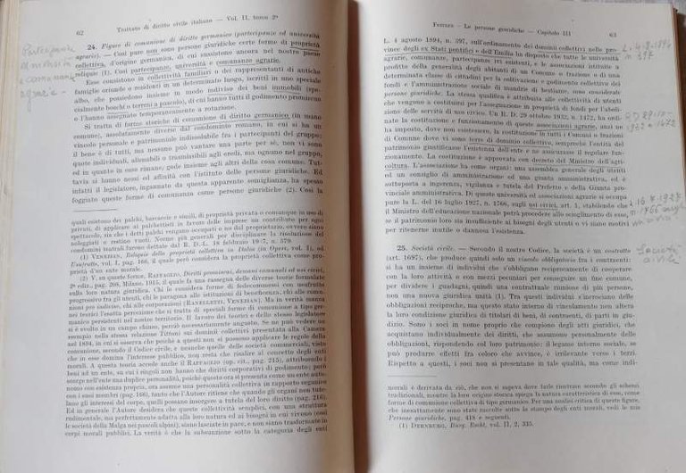 LE PERSONE GIURIDICHE- vol II tomo II( 1938)