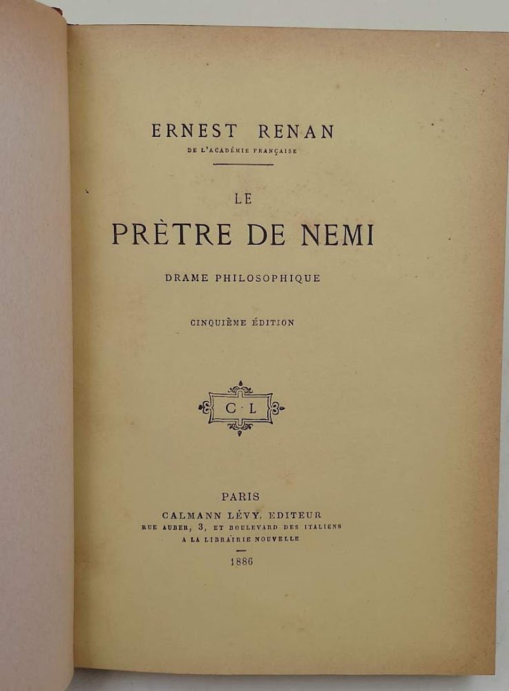 LE PRETRE DE NEMI-DRAME PHILOSOPHIQUE(1886)
