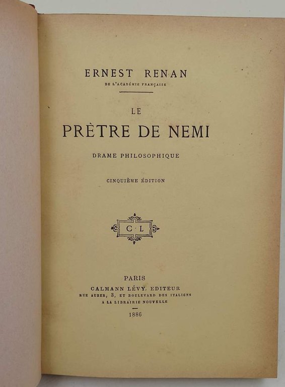 LE PRETRE DE NEMI-DRAME PHILOSOPHIQUE(1886)