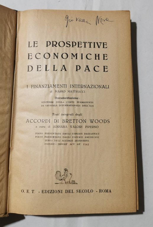 Le prospettive economiche della pace