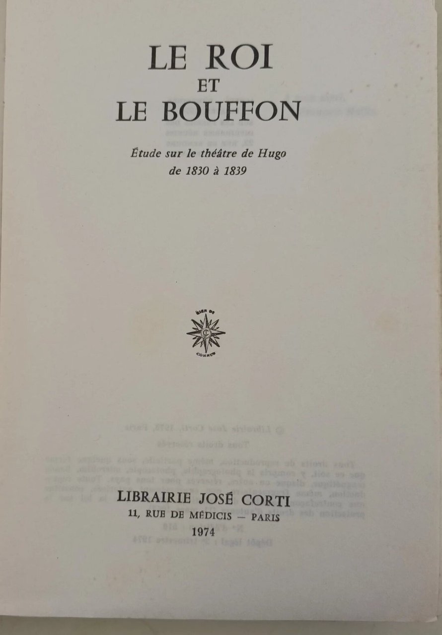 Le Roi et le bouffon-etude sur le theatre de Hugo …