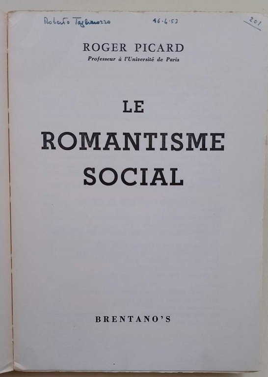 LE ROMANTISME SOCIAL(1944)