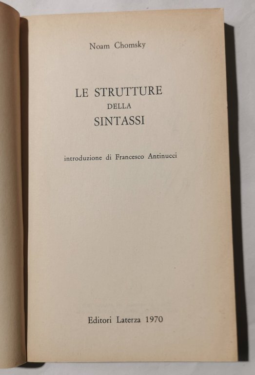 Le strutture della sintassi