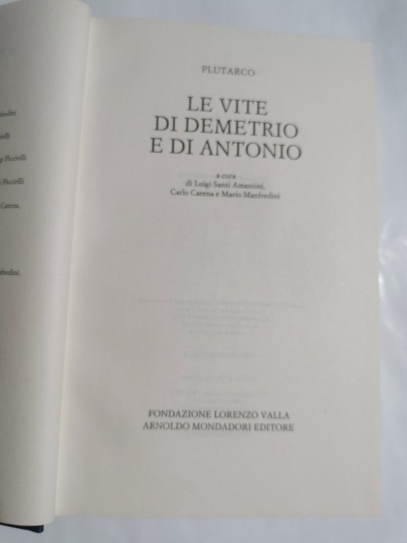 Le vite di Demetrio e di Antonio