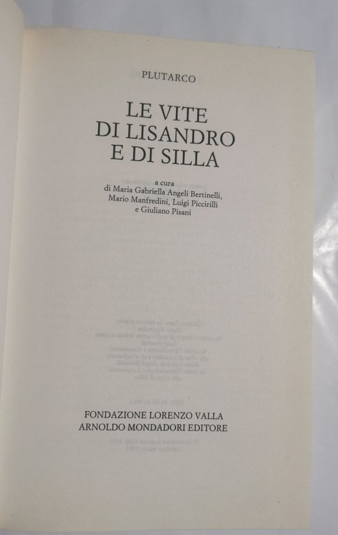 Le vite di Lisandro e di Silla