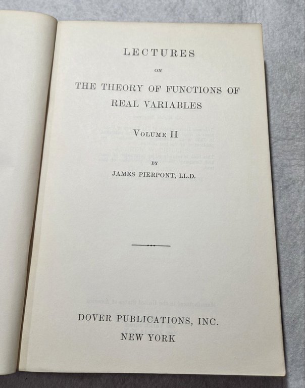 Lectures on The theory of functions of real variables - … | Immagine Gallery 2