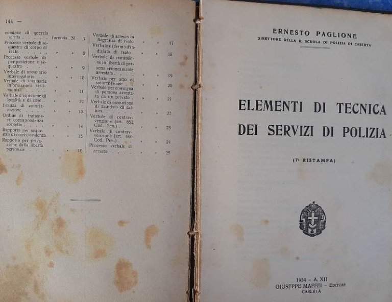LEGGI DI POLIZIA-SERVIZI TECNICI-POLIZIA GIUDIZIARIA(s.d. ? 1931)