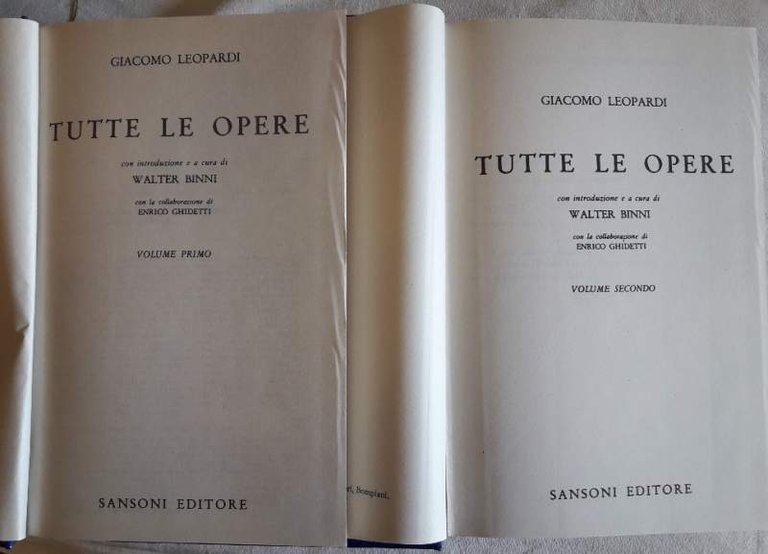 LEOPARDI-TUTTE LE OPERE-2 VOLL. (1993)