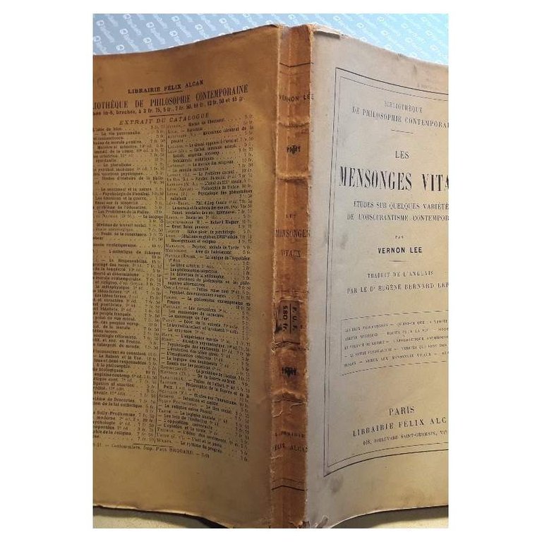 LES MENSONGES VITAUX ETUDES SUR QUELQUES VARIETES DE L'OBSCURANTISME CONTEMPORAIN( …