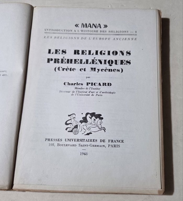 Les Religions Prehelleniques ( Crete et Mycenes )