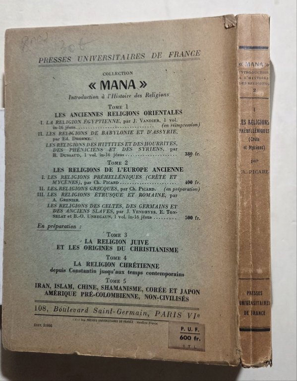 Les Religions Prehelleniques ( Crete et Mycenes )