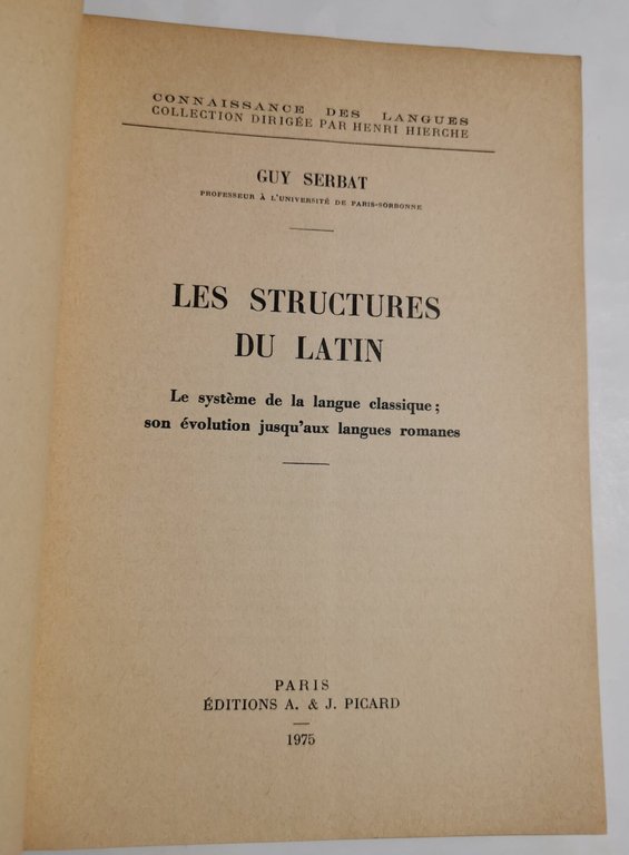 Les structures du latin