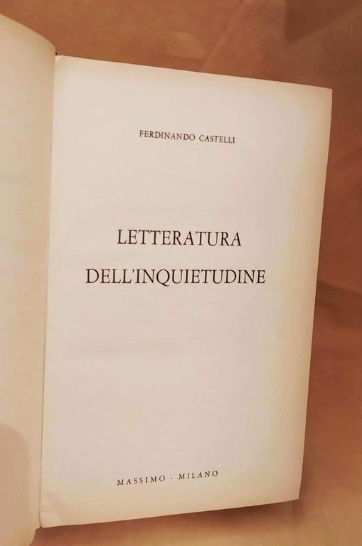 LETTERATURA DELL'INQUIETUDINE (1964)