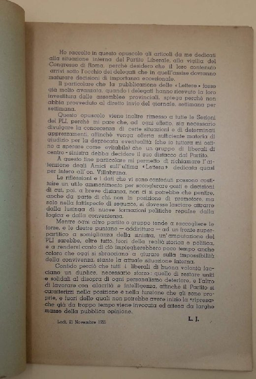 LETTERE AI LIBERALI DI SINISTRA(1955)