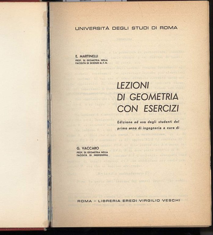 LEZIONI DI GEOMETRIA CON ESERCIZI-Edizione ad uso degli studenti del …