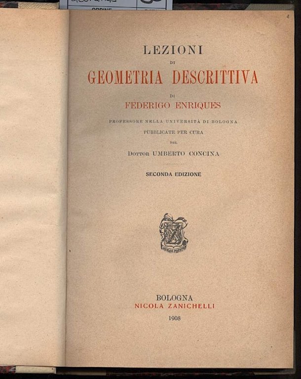 LEZIONI DI GEOMETRIA DESCRITTIVA(1908)