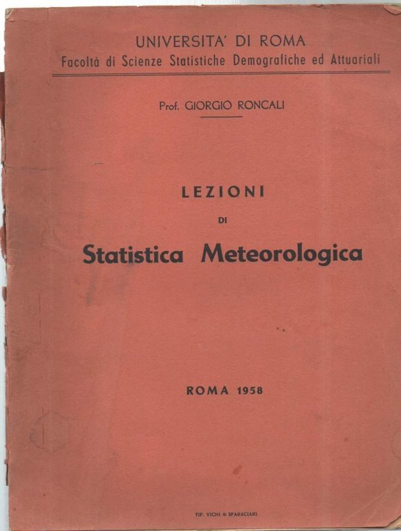 LEZIONI DI STATISTICA METEREOLOGICA (1958) | Immagine Gallery 2