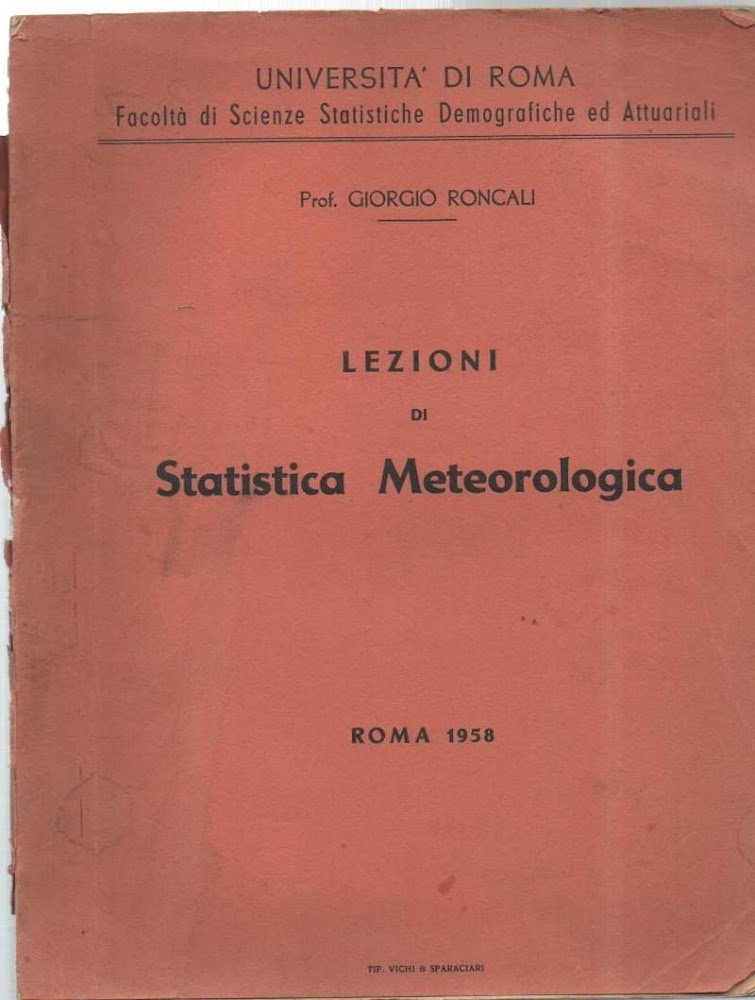 LEZIONI DI STATISTICA METEREOLOGICA (1958) | Immagine principale