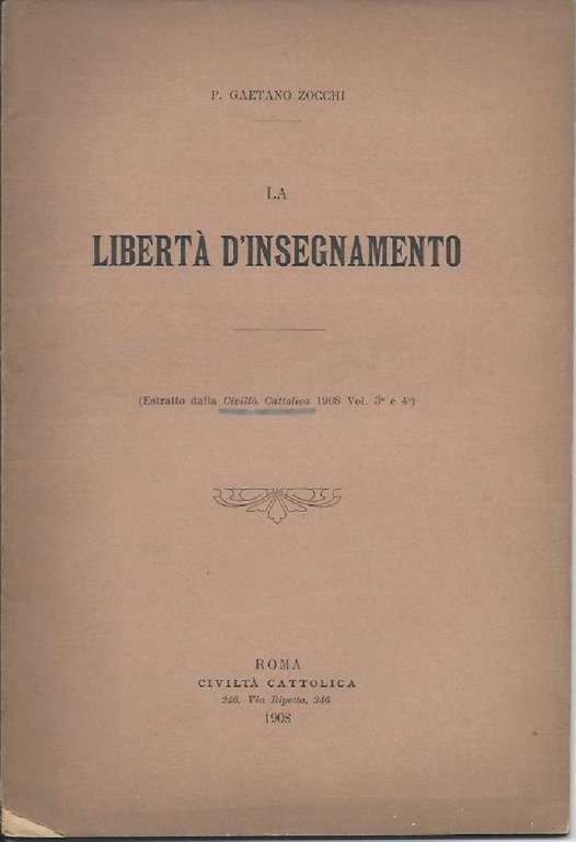 LIBERTA D'INSEGNAMENTO (1908)