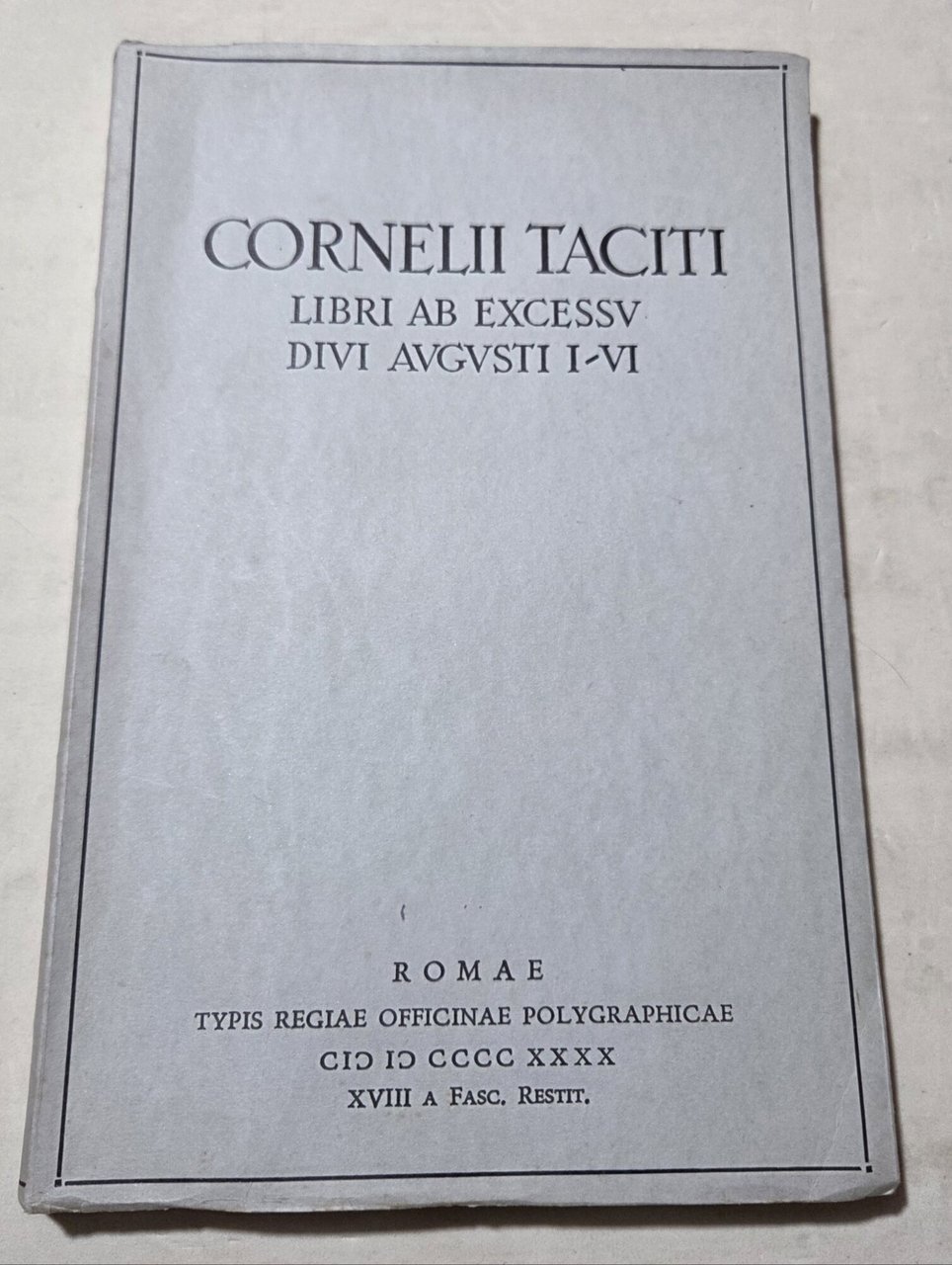 Libri ab excessv divi Avgvsti I-VI