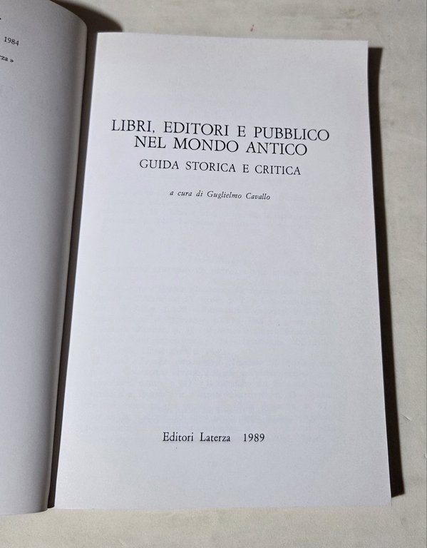 Libri, editori e pubblico nel mondo antico. Guida storica e …