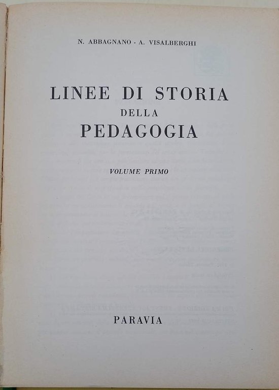 LINEE DI STORIA DELLA PEDAGOGIA-3 VOLL.(1978)
