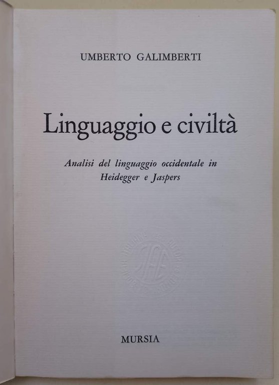 LINGUAGGIO E CIVILTA' (1977)