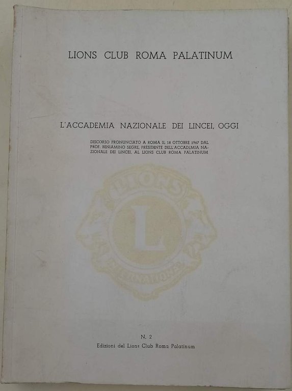 LIONS CLUB ROMA PALATINUM- NUMERI 2, 5, 7, 8, 9, …
